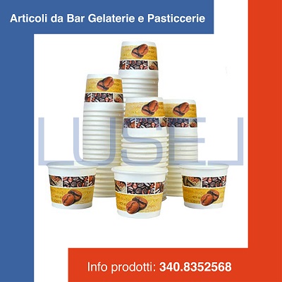 (a08) PZ 100 BICCHIERE IN CARTA CON DECORAZIONI CAFFE' CL 7